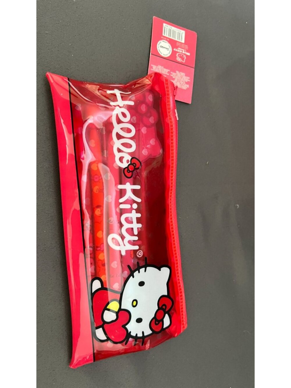Hello Kitty Pink Studded Tumbler With Straw & Red Zippered Pencil Case Set - Picture 3 of 10
